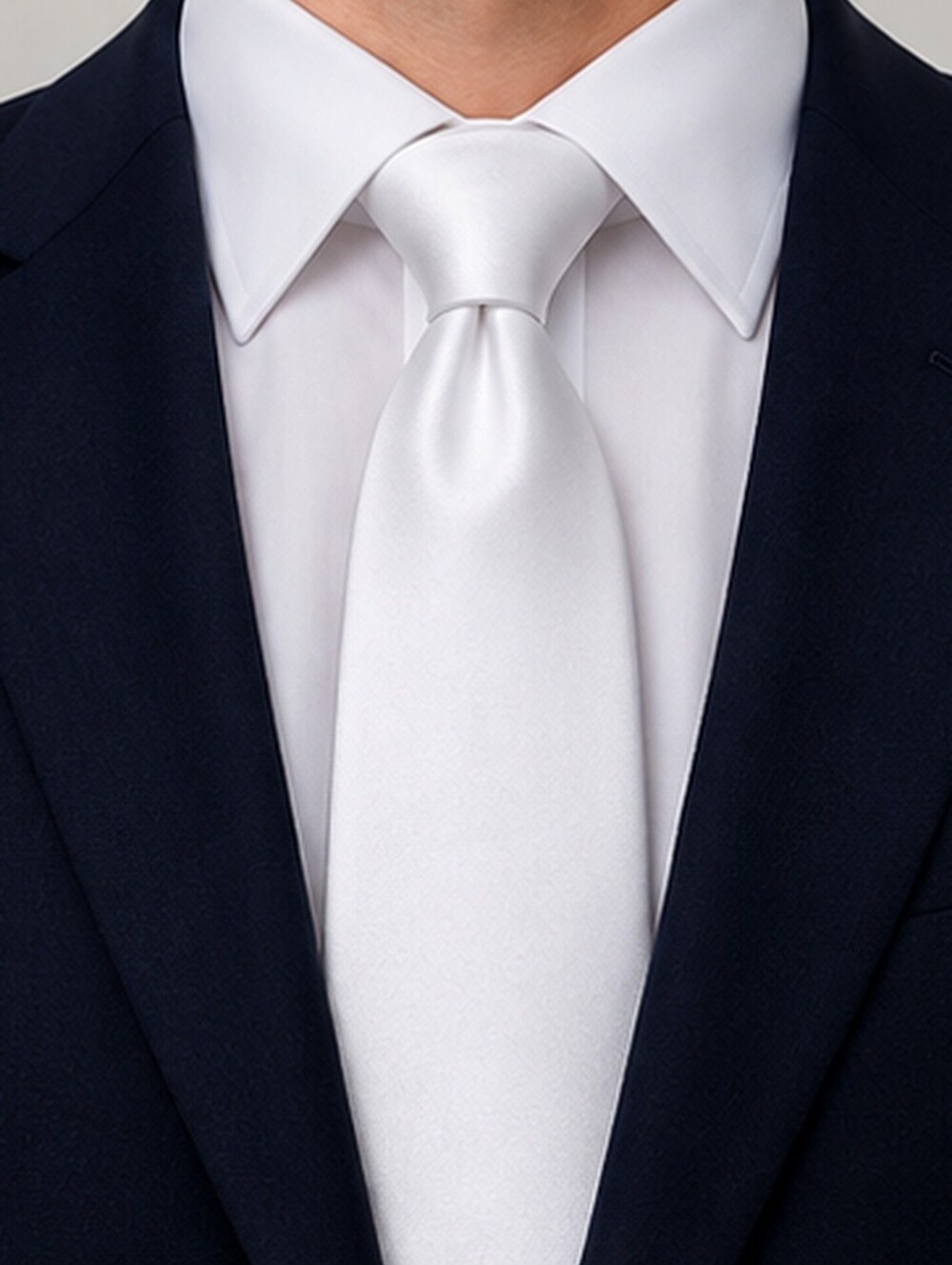 GREEN Original White Satin Necktie – Made in Korea